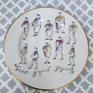 Rosanna Ten Pipers Piping Gold-Trimmed Decorative Salad Plate